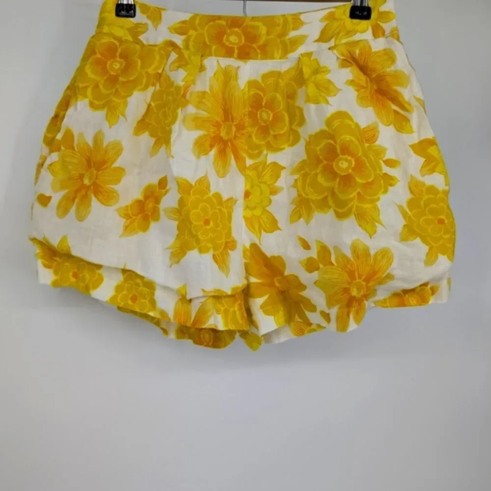 Floral Yellow Women's Shorts And Shirt
